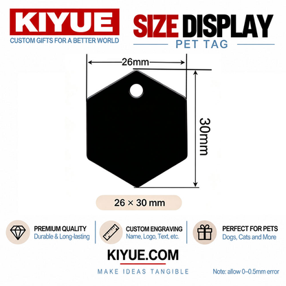 Hexagon Aluminum ID Tags – Wholesale Engraving Blanks