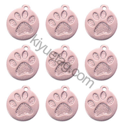 100Pcs/Set Round PAW Dog ID Tags Aluminum Pendant