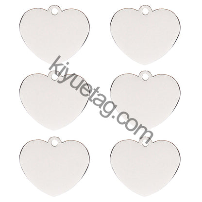 Wholesale 100 Pieces Heart ID Tag Personalized Engraving Custom Dog Identity Cat Lanyard Accessories Stainless Steel Pendant