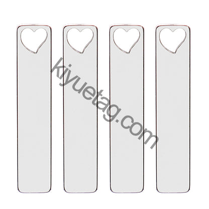 100Pcs Pet Dog Stainless Steel Rectangle Metal Blank Tag Memorial Pendant Necklace Jewelry Makings