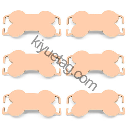 Wholesale 100pcs Curved Bone Stainless Steel Blank Tag Personalized Name Cat Dog Collar Accessories Anti-lost ID Nameplate