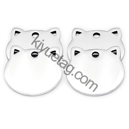 100PCS Personalized Customizable Pet Stainless Steel Tag Laser Engraving Anti-Lost ID Tag Cat Collar Pendant Accessories