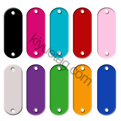 100Pcs/Set Elliptic Dog ID Tags Aluminum Pendant