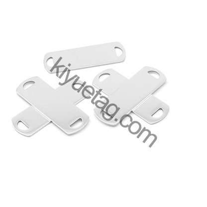 100Pcs Custom Accessories Pet Dog Stainless Steel Blank Tag Personalized Engravable Nameplate Rectangle Charm Pendant Necklace