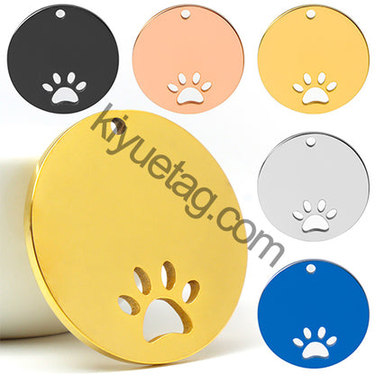 100PCS Personalized Pet ID Tag Customized Stainless Steel Engravable Cat Address Anti-Loss Dog Halter Collar Pendant Necklace