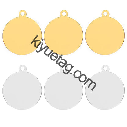 100Pcs Personalized Dog Round Stainless Steel Tag Name Plate Customized Cat Puppy Nameplate Cat Collar Accessories Wholesale