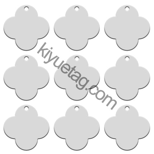 100Pcs/Set Four-Leaf Clover Dog ID Tags Aluminum Pendant