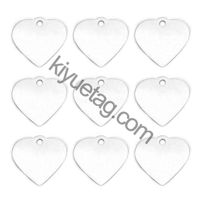 100Pcs/Set New Heart Dog ID Tags Aluminum Pendant