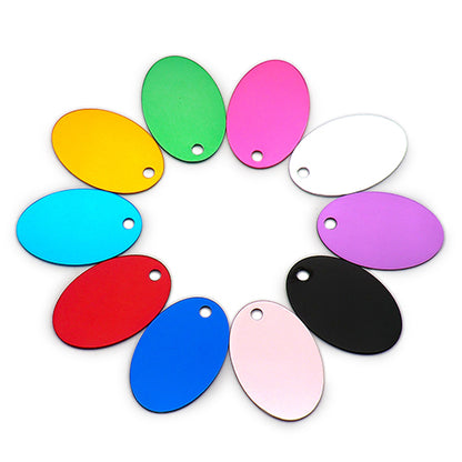 100Pcs/Set Oval Dog ID Tags Aluminum Pendant