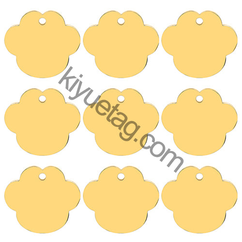 100pcs Paw Pet ID Card Accessories Customize Dog Tag Name Phone Engraved Collar Nameplate Personalized Puppy For Cat Walking Out