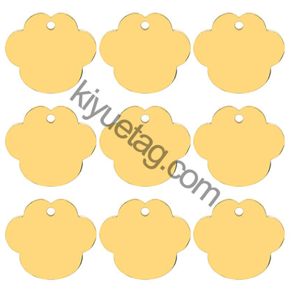 100pcs Paw Pet ID Card Accessories Customize Dog Tag Name Phone Engraved Collar Nameplate Personalized Puppy For Cat Walking Out