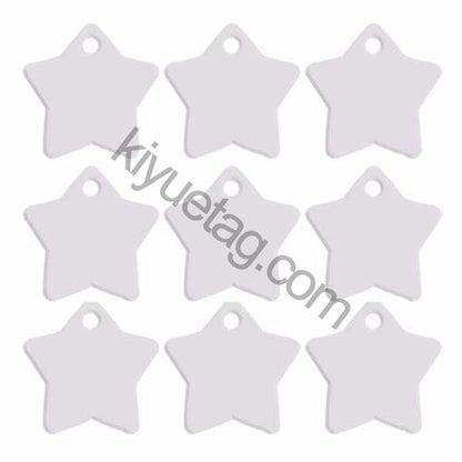 100Pcs/Set Star Dog ID Tags Aluminum Pendant