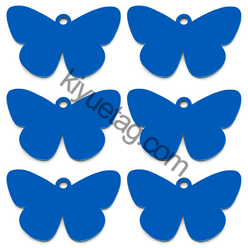 100PCS Customizable Butterfly Shape Stainless Steel Tag Engravable Anti-lost Keyring  Pendant Jewelry Necklace Charm Accessories