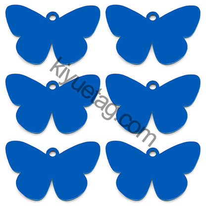 100PCS Customizable Butterfly Shape Stainless Steel Tag Engravable Anti-lost Keyring  Pendant Jewelry Necklace Charm Accessories