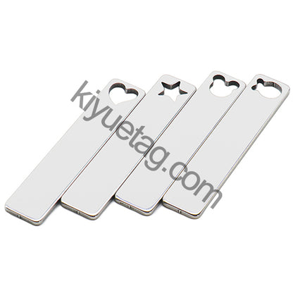 100Pcs Pet Dog Stainless Steel Rectangle Metal Blank Tag Memorial Pendant Necklace Jewelry Makings