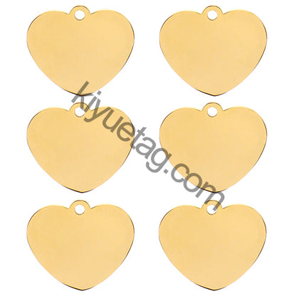Wholesale 100 Pieces Heart ID Tag Personalized Engraving Custom Dog Identity Cat Lanyard Accessories Stainless Steel Pendant
