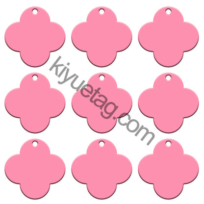 100Pcs/Set Four-Leaf Clover Dog ID Tags Aluminum Pendant