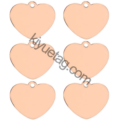Wholesale 100 Pieces Heart ID Tag Personalized Engraving Custom Dog Identity Cat Lanyard Accessories Stainless Steel Pendant