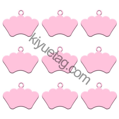 100Pcs/Set Crown Dog ID Tags Aluminum Pendant