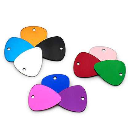 100Pcs/Set Piano Picks Dog ID Tags Aluminum Pendant