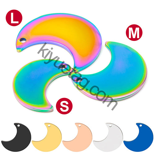 100Pcs Pet Dog ID Tag Cute Collars Decoration Colorful Moon Shape Stainless Steel Customized Engravable Keyring Accessories