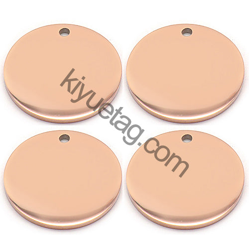 100pcs/Lot Stainless Steel  Dog Id Tag  Necklace Blank Round Plate Stamping Tags  Custom Logo Charms Pet  DIY Jewelry