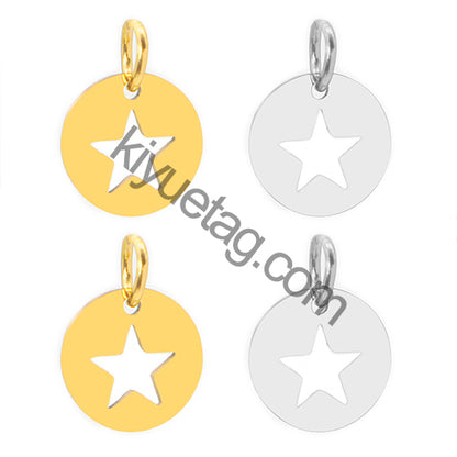 Wholesale 100pcs Blank Stainless Steel ID Tag Round Pet Dog Nameplate  Custom Engraved Pendant Key Ring Necklace Accessories