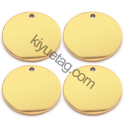 100pcs/Lot Stainless Steel  Dog Id Tag  Necklace Blank Round Plate Stamping Tags  Custom Logo Charms Pet  DIY Jewelry