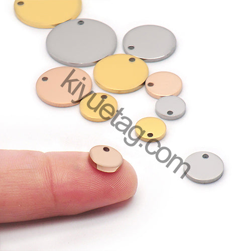 100pcs/Lot Stainless Steel  Dog Id Tag  Necklace Blank Round Plate Stamping Tags  Custom Logo Charms Pet  DIY Jewelry