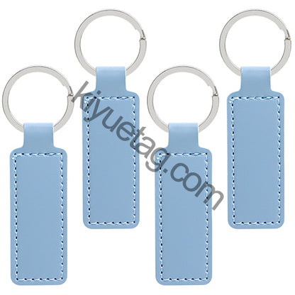 Wholesale 100/50Pcs Bright PU Leather Keychain Dog ID Tags NamePlate Car Gift Pendant PU Key Chain