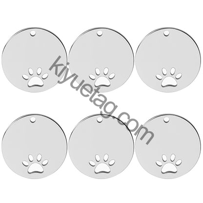 100PCS Personalized Pet ID Tag Customized Stainless Steel Engravable Cat Address Anti-Loss Dog Halter Collar Pendant Necklace