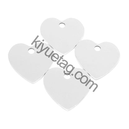 100Pcs Personalized Pet Dog ID Tag Blank Stainless Steel Heart Charm Laser Pendant Engravable Jewelry Plate Gift Souvenir