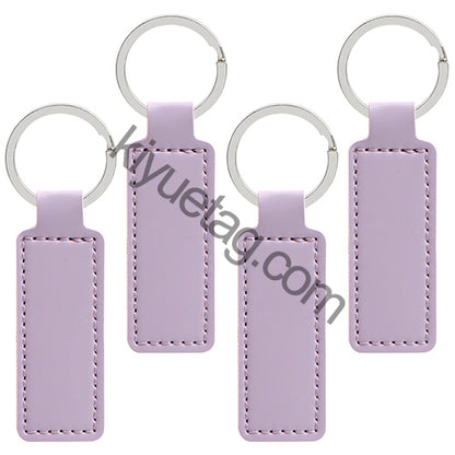 Wholesale 100/50Pcs Bright PU Leather Keychain Dog ID Tags NamePlate Car Gift Pendant PU Key Chain