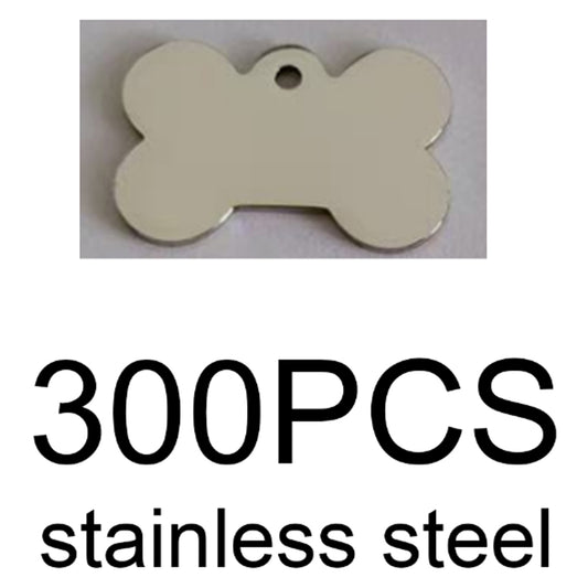 Custom 300Pcs  Silver Bone - Shape stainless steel tags