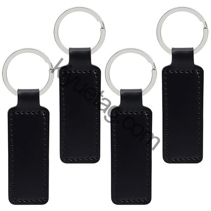 Wholesale 100/50Pcs Bright PU Leather Keychain Dog ID Tags NamePlate Car Gift Pendant PU Key Chain