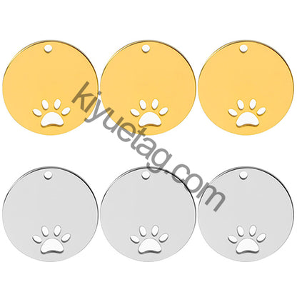 100PCS Personalized Pet ID Tag Customized Stainless Steel Engravable Cat Address Anti-Loss Dog Halter Collar Pendant Necklace