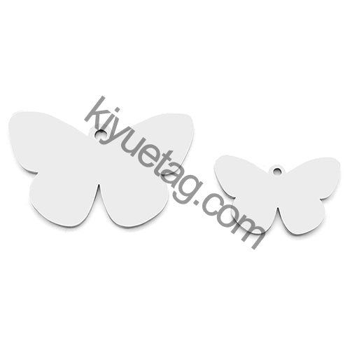 100PCS Customizable Butterfly Shape Stainless Steel Tag Engravable Anti-lost Keyring  Pendant Jewelry Necklace Charm Accessories