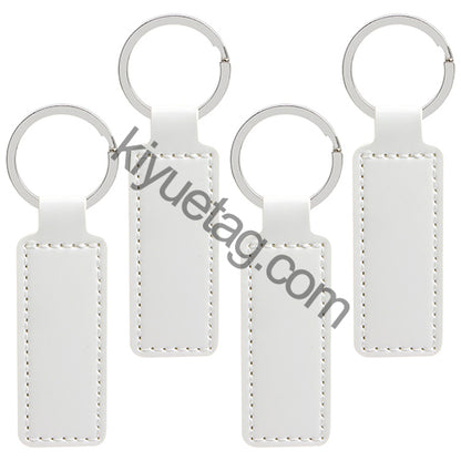 Wholesale 100/50Pcs Bright PU Leather Keychain Dog ID Tags NamePlate Car Gift Pendant PU Key Chain