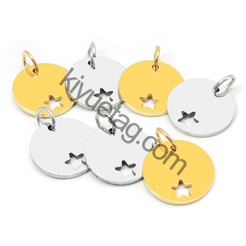 Wholesale 100pcs Blank Stainless Steel ID Tag Round Pet Dog Nameplate  Custom Engraved Pendant Key Ring Necklace Accessories