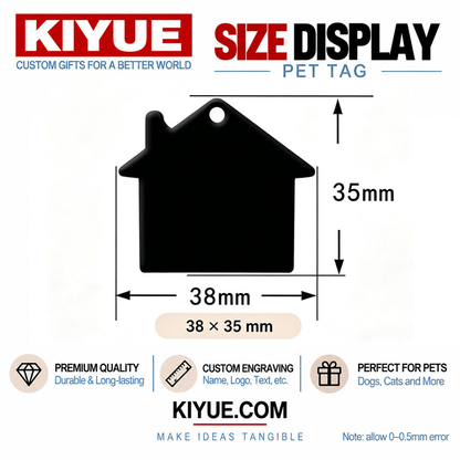 House Shape Aluminum ID Tags – Wholesale Engraving Blanks