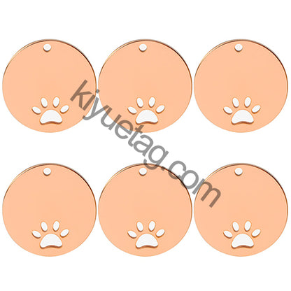 100PCS Personalized Pet ID Tag Customized Stainless Steel Engravable Cat Address Anti-Loss Dog Halter Collar Pendant Necklace