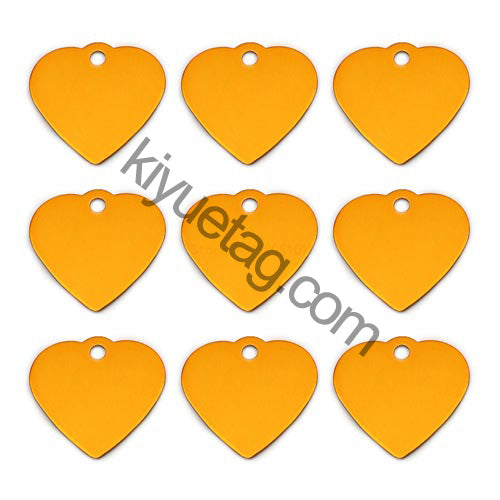 100Pcs/Set New Heart Dog ID Tags Aluminum Pendant