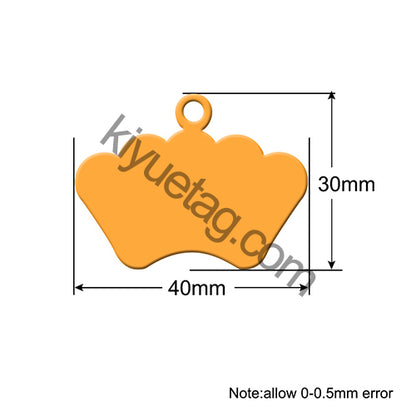 100Pcs/Set Crown Dog ID Tags Aluminum Pendant