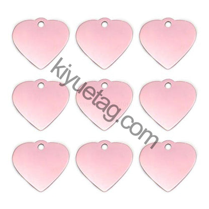 100Pcs/Set New Heart Dog ID Tags Aluminum Pendant