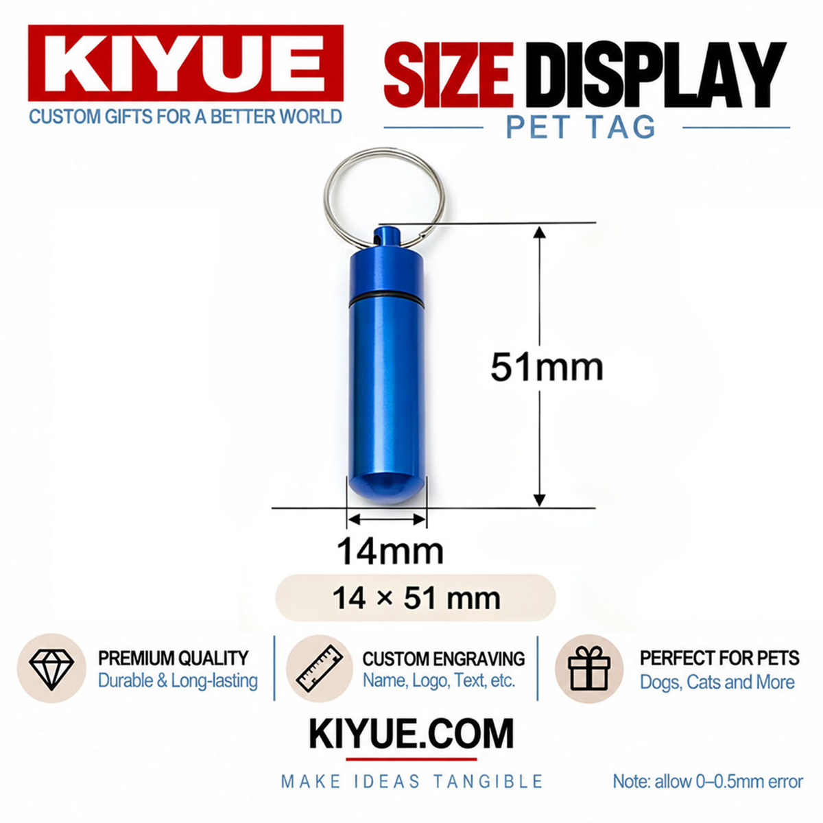 Aluminum Pet ID Capsule Tags with Key Rings – Wholesale