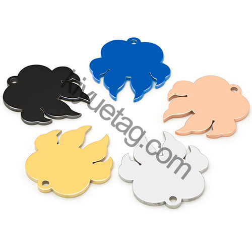 100Pcs/Set 100Pcs Dog Paw ID Tag Personalized  Shape Stainless Steel Jewelry Pendant DIY Necklace Keyring Accessories