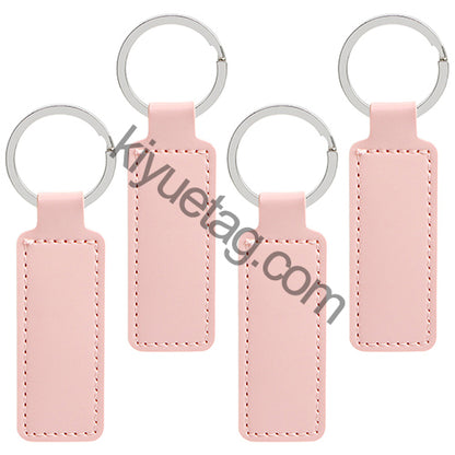 Wholesale 100/50Pcs Bright PU Leather Keychain Dog ID Tags NamePlate Car Gift Pendant PU Key Chain