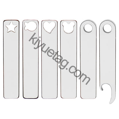 100Pcs Pet Dog Stainless Steel Rectangle Metal Blank Tag Memorial Pendant Necklace Jewelry Makings
