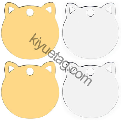 100PCS Personalized Customizable Pet Stainless Steel Tag Laser Engraving Anti-Lost ID Tag Cat Collar Pendant Accessories