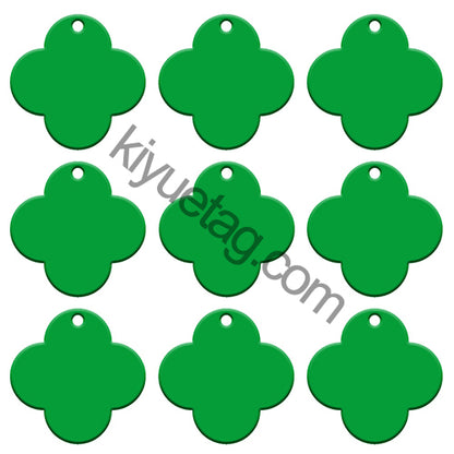 100Pcs/Set Four-Leaf Clover Dog ID Tags Aluminum Pendant